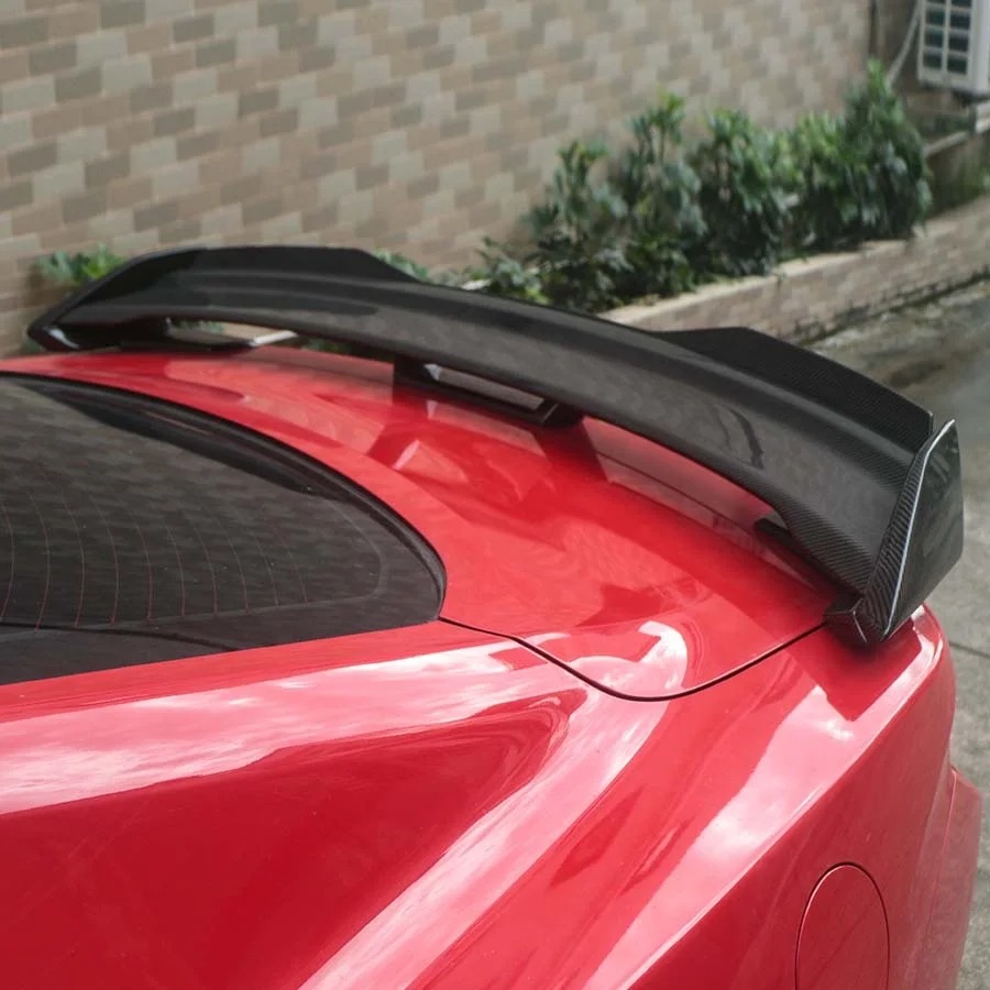 Carbon Fiber GT Rear Spoiler with Double Deck for  Dark Horse S650 2.3T EcoBoost 5.0 High Polished Body Kit